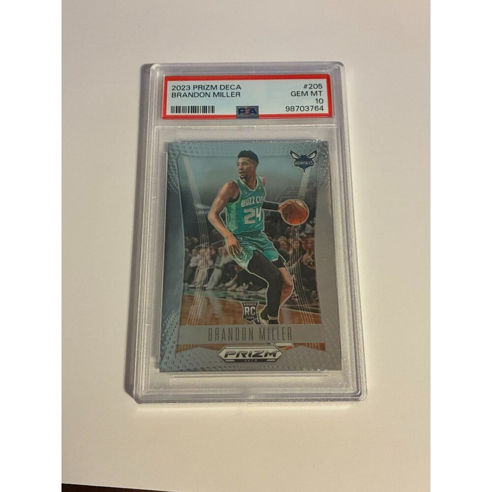 2023-24 Panini Prizm Deca Brandon Miller RC #205 PSA 10 Gem Mint